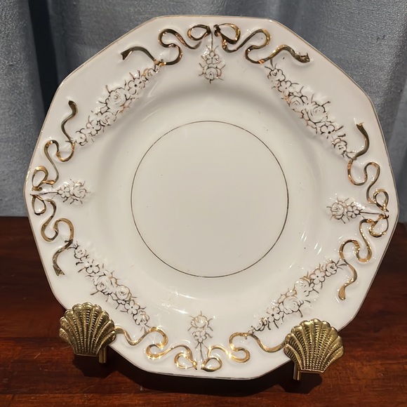 Unusual Mepoco vintage cup & saucer set - figural handle Victorian Lady & Butler - Picture 14 of 16